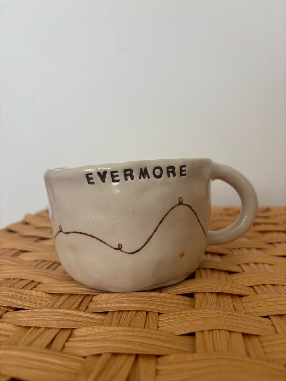 Large Taylor Swift Evermore Ceramic Mug in Cream by Vallkyrie